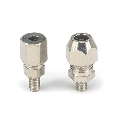 Uds M5 * 0,8/M6*1,0/M8*1,0 hombre apto para tubo O/D/4mm/6mm chapados en níquel latón anillo de compresión de aire Unión racor adaptador ► Foto 1/5