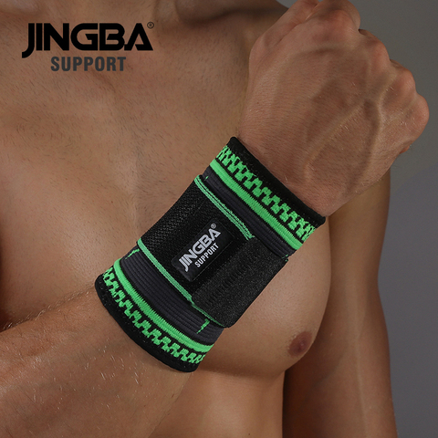 JINGBA apoyo nuevo Nylon pulsera apoyo Fitness venda de muñeca apoyo equipo de protección de la banda de muñeca de los hombres directo muñequera de Bádminton ► Foto 1/6