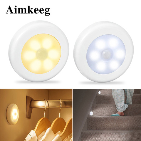 Lámpara con Sensor de movimiento inalámbrico PIR LED, luces de decoración para dormitorio, lámparas de pared infrarrojas, Lámpara decorativa para escaleras y armarios de cocina ► Foto 1/6