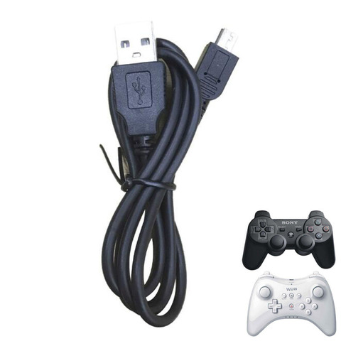 Mini cargador usb Cable de alimentación de Cable de carga de Cable para Sony Playstation Dualshock 3 PS3 controlador Nintend WIIU Wii U Control de Mando profesional ► Foto 1/2