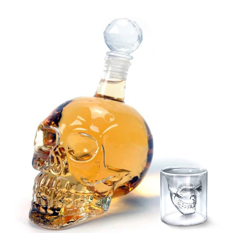 Frasco de Vodka de 125ML, 350ML, 550ML, 1000ML, botellas de cráneo, jarra de cristal gótica creativa para vino, Vodka ► Foto 1/6