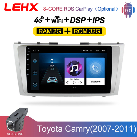 LEHX-reproductor Multimedia con Android 9,0 para coche, radio con navegación, Unidad Principal estéreo de coche, 2 din, para toyota camry 2007, 2008, 2009-2011 ► Foto 1/6