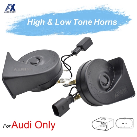 Doble tono cuerno de coche Caracol cuerno para Audi A1 A3 A4 A5 A6 A7 A8 Q2 Q3 Q5 Q7 TT S4 S6 12V volumen 110-125db fuerte de cuerno de Klaxon ► Foto 1/6