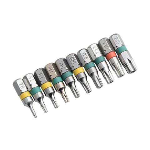 Destornillador de seguridad Torx Bits S2, 8 Uds., 25mm, 1/4 