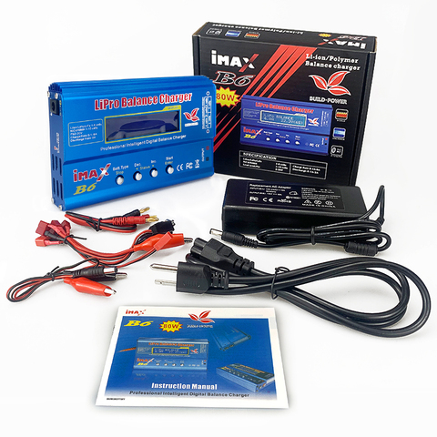 Cargador de batería Lipo Balance IMAX B6 cargador de Balance Digital Lipo 12v 6A adaptador de corriente Cables de carga IMAX B6 original ► Foto 1/6