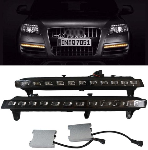 LED intermitente indicador dinámico luz de giro para Audi Q7 2007, 2008 DE 2009 luces de circulación diurna de señal ► Foto 1/6