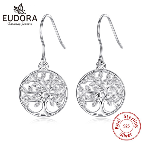 Eudora-pendientes colgantes de árbol de plata de ley 100% con circonita AAA, joyería para mujer, regalo para niña, 925 ► Foto 1/6