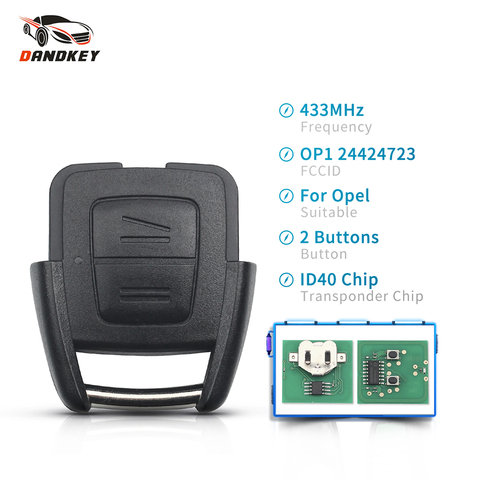 Dandkey 433Mhz control remoto coche clave OP1 24424723 ID40 Chip Fob 2 botones para Opel Astra h j. g insignia vectra c Vectra Zafira ► Foto 1/6