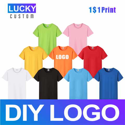 Camiseta con LOGO personalizado para hombres y mujeres, camisa de color sólido suave, informal, a la moda, explosión, barata, LUCKY MODAIER, 2022 ► Foto 1/6