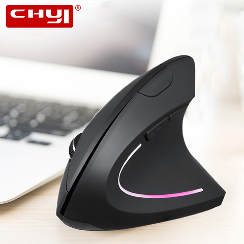 CHYI-ratón ergonómico Vertical, 2,4G, inalámbrico, derecho, mano izquierda, ratón Gaming para ordenador, 6D, USB, ratón óptico para videojugador, para ordenador portátil y PC ► Foto 1/6