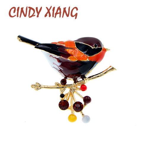 CINDY XIANG-broches de aves esmaltadas para mujer, diseño 3D en 4 colores, joyería de moda 2022 ► Foto 1/6