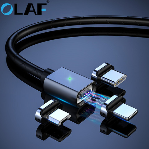 OLAF-Cable Micro USB magnético 3A para iPhone y Samsung, Cable de datos de carga rápida, cargador magnético tipo C, Cable USB para teléfono móvil ► Foto 1/6