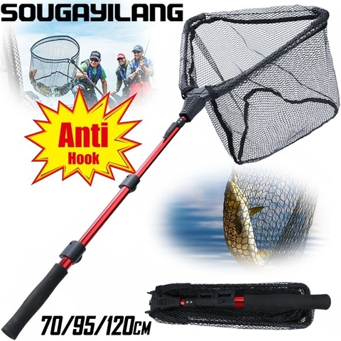 Soogayilang-red de pesca plegable, Brail, telescópica, para aterrizaje, pala con red, 70cm, 95cm, 120cm ► Foto 1/6