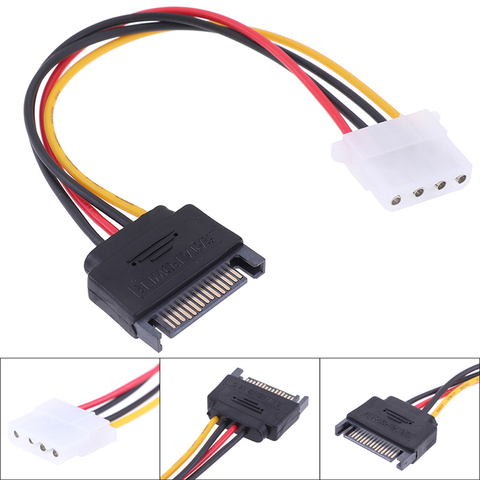 SATA a IDE Cable de alimentación 15 Pin SATA macho a Molex IDE 4 Pin adaptador de Cable hembra ► Foto 1/6