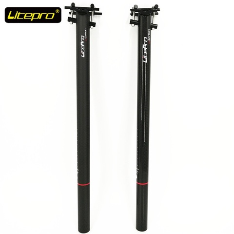 Litepro-tija de sillín de fibra de carbono ultraligera, poste de asiento de bicicleta plegable, 33,9mm x 580mm, 412 ► Foto 1/6