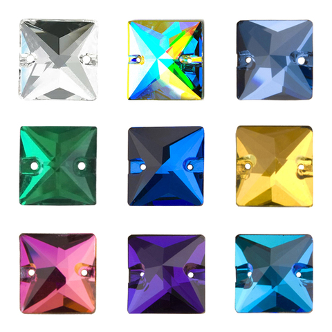 YANRUO-diamantes de imitación cuadrados para costura, piedras de cristal sueltas, cosido de Strass, 3240 ► Foto 1/6