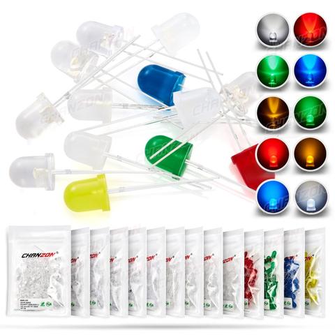 Diodo LED de 8mm, 50 Uds., Micro indicador, blanco, rojo, verde, azul, amarillo, 3V, bricolaje, circuito PCB, Bombilla Arduino difusa transparente ► Foto 1/3