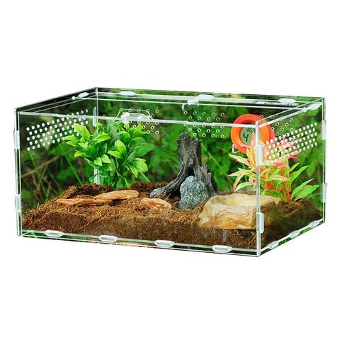 Terrario acrílico de araña, caja de alimentación para reptiles, escalada, mascota, terrario, serpiente, lagarto, escorpión, ciempiés, novedad ► Foto 1/6