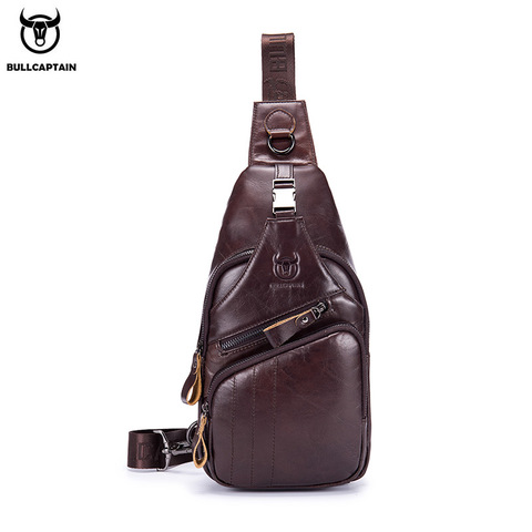 BULLCAPTAIN 2022 bolso de mensajero de cuero genuino para hombres bolso de bandolera Casual bolso de moda para hombres bolso de pecho para hombres bolso de hombro para hombres ► Foto 1/6