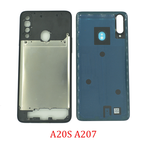 Funda trasera de Marco medio para móvil, carcasa Original para teléfono, chasis central, cubierta de puerta de batería trasera, para Samsung A20s, A207, A207F, A207M ► Foto 1/3