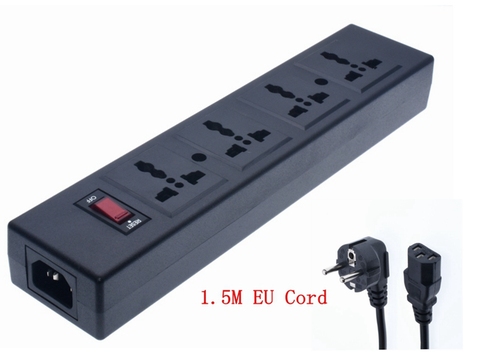 Toma de corriente Universal de 4 salidas con protector de sobrecarga y puerta de seguridad, Protector contra sobretensiones 4 vías PDU toma de corriente extender ► Foto 1/6