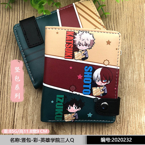 Anime My Hero Academia-cartera corta Midoriya Izuku/Todoroki Shoto, cartera con monedero de cuero PU ► Foto 1/2