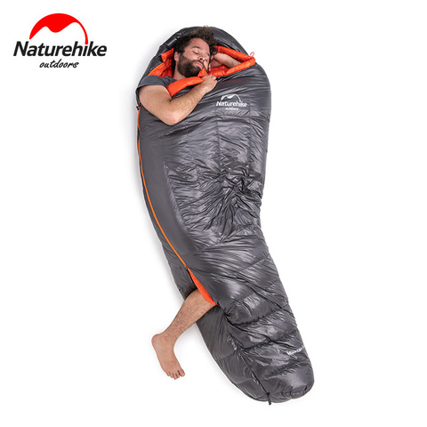 Naturehike fábrica Venta Directa abajo saco de dormir al aire libre espesado cálido Camping solo saco de dormir ligero momia saco de dormir ► Foto 1/6