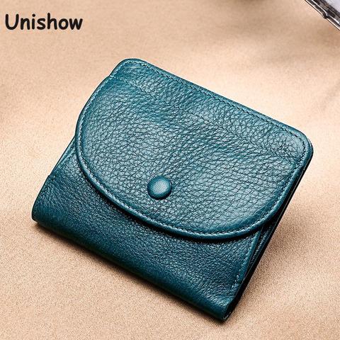 Cartera Unisex de cuero genuino para hombre y mujer, Mini monedero de marca de diseñador, de cuero, pequeño, con bolsillo para monedas ► Foto 1/6