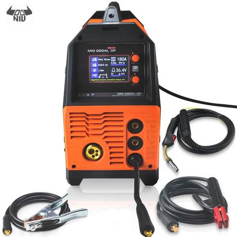 Máquina de soldadura eléctrica por arco 6 en 1, inversor de 220V, pantalla LCD, MIG/MMA/LIFT TIG/PULSE AlMg/AlSi/soldador de doble pulsación, MIG-200AL ► Foto 1/1