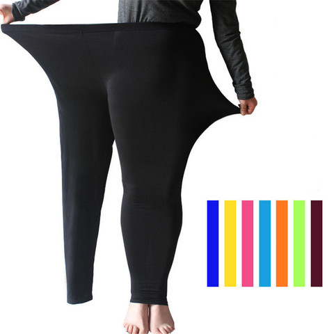 LJCUIYAO mujeres cintura elástica Casual pantalones de talla grande S-7XL grande brillante Legging elástico mallas pantalones de entrenamiento Leggings ► Foto 1/6