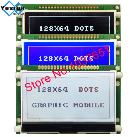 Módulo lcd 12864 cog pantalla gráfica 72x39mm ST7565P serie paralela SPI 3,3 V 5v azul blanco y negro pantalla táctil LG12864U ► Foto 1/6