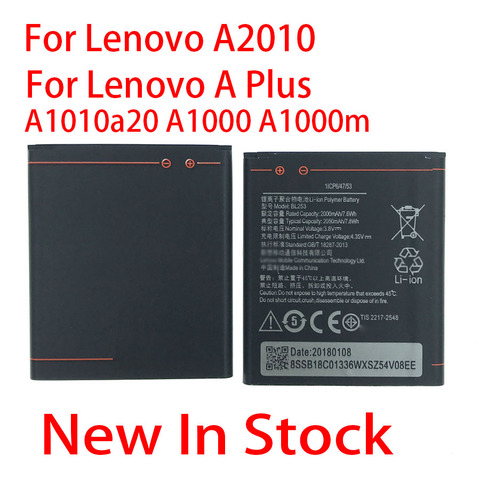 Batería BL253 para Lenovo A Plus, A1010a20, A2010, A1000, A1000m, A 1000, alta calidad, número de seguimiento, 2050mAh ► Foto 1/6