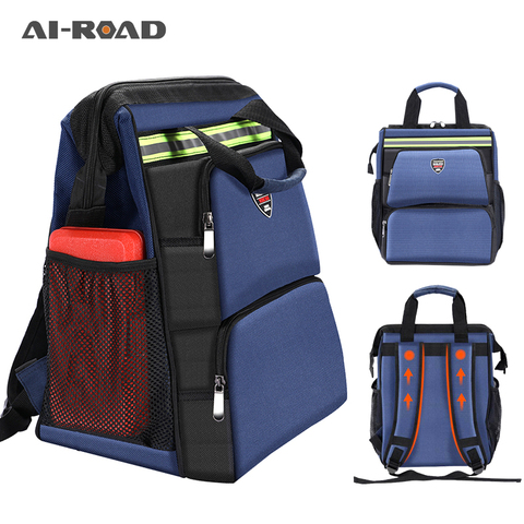 Herramienta mochila multifuncional bolsa de hombre electricista organizador de almacenamiento ascensor Kit de reparación de gran capacidad de viaje paquete del lienzo ► Foto 1/6