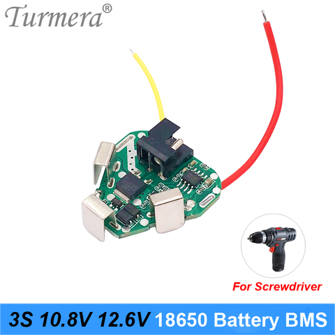 Turmera 3S 12,6 V 10,8 V 18650 baterías de litio BMS Placa de protección Módulo de circuito para destornillador batería 12V 3s Packs BMS uso ► Foto 1/6