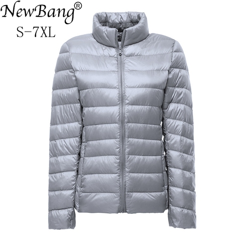 NewBang Plue-Chaqueta de plumón de pato para mujer, chaqueta ultraligera de plumas, abrigo rompevientos, talla 6xl 7XL ► Foto 1/6