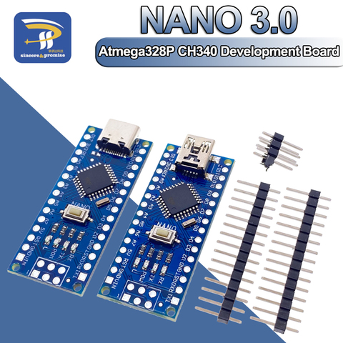Atmega328-Placa de microcontrolador para Arduino, módulo MINI tipo C Nano 3,0 USB V3.0 ATmega328P CH340G 5V 16M para Arduino 328P CH340C CH340 ► Foto 1/6