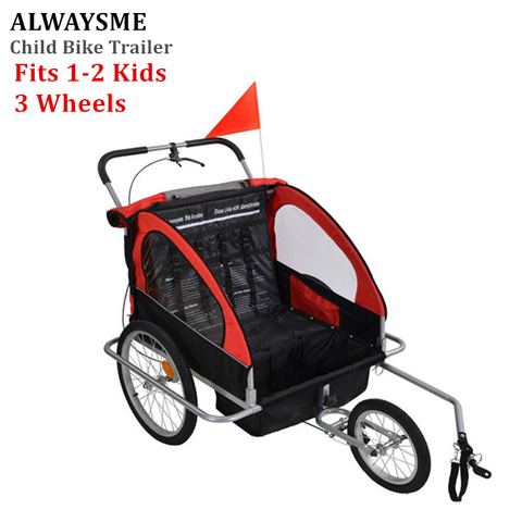 ALWAYSME 3 ruedas niño bebé niños bicicleta niño remolque cochecito eléctrico silla de ruedas remolque y cochecito, se adapta a 1-2 niños ► Foto 1/6