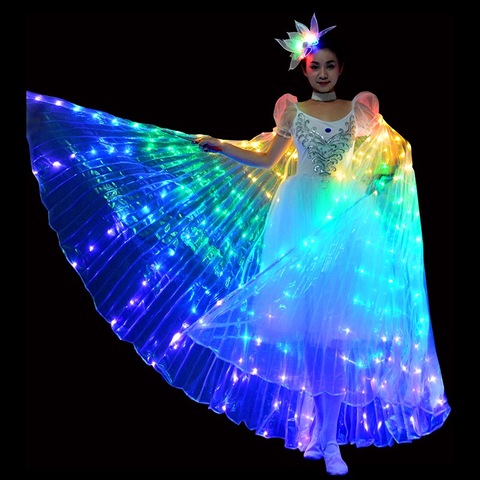 Alas de baile LED para adultos, alas fluorescentes de colores para fiesta de Halloween, Navidad, danza del vientre ► Foto 1/6