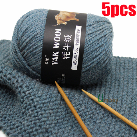 Hilo de lana de Yak para tejer, mezcla de estambre fino, Crochet, tejer bufanda para Jersey, 5 uds., 500/lote ► Foto 1/6