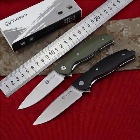 TIGEND-cuchillo táctico plegable de bolsillo, herramienta de supervivencia, caza, acampada, defensa personal, militar, G10, 1810 ► Foto 1/6