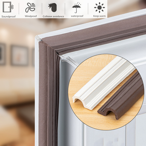 Tira de sellado autoadhesiva para puertas y ventanas, cinta de espuma acústica a prueba de sonido, burlete para puerta casa, 4M ► Foto 1/6
