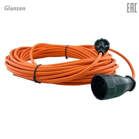 Cable de alimentación de extensión, enchufes glanzen Hembra PVS 2x10 m ES-10-002 1300 W ► Foto 1/2