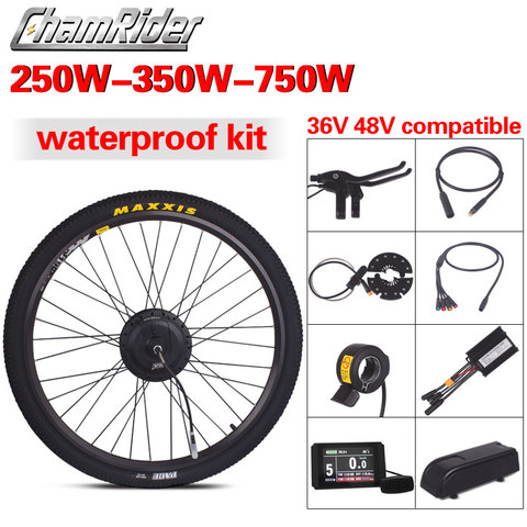 Kit de bicicleta eléctrica ebike kit de conversión 36V 48V 250W 350W 500W MXUS Motor de transmisión directa LCD3 LCD8 Julet conector impermeable ► Foto 1/6