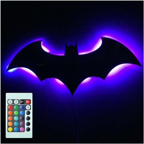 Lámpara LED de pared con Control remoto y USB para decoración del hogar, lámpara de pared con proyección de Ambiente, espejo 3D de 7 colores, regalo para niños ► Foto 1/6