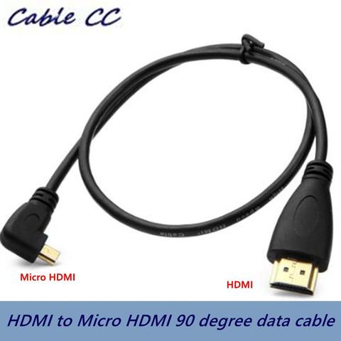 Cable de Micro HDMI a HDMI de 0,5 m, 1,5 m, 90 grados, arriba/abajo/Cable Micro HDMI de ángulo izquierdo/derecho para cámara Digital Sony ► Foto 1/6