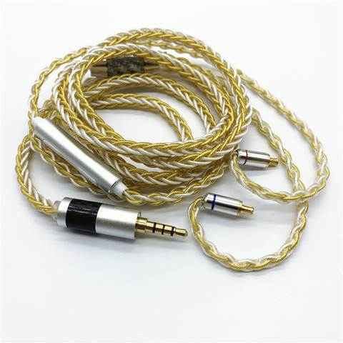 Cable Chapado en plata con micrófono mmcx ie80 A2DC IM50, 0,78 MM, QDC, 8 Partes ► Foto 1/6