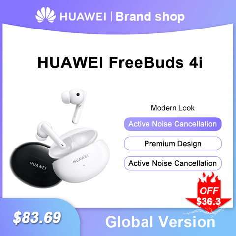 Huawei-auriculares inalámbricos Freebuds 4i versión Global, dispositivo ANC con unidad dinámica, Bluetooth 5,2, cancelación activa del ruido ► Foto 1/6