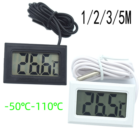 Termómetro Digital LCD impermeable para acuario, herramienta electrónica de medición de temperatura de tanque de peces con sonda ► Foto 1/6