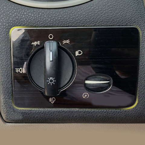 De acero inoxidable de la linterna del coche interruptor de mando de ajuste de la cubierta Trim para Ford Focus 2 MK2 2005 - 2011 ► Foto 1/4