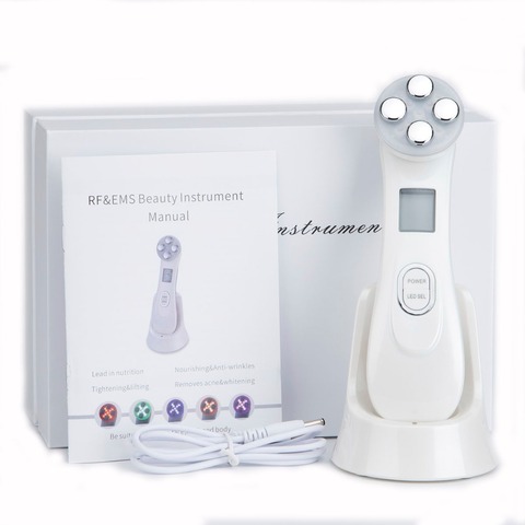 Máquina de belleza facial 5 en 1, aparato de electroporación RF y Mesoterapia EMS, radiofrecuencia, fotones LED, rejuvenecimiento de la piel, brillo ► Foto 1/6